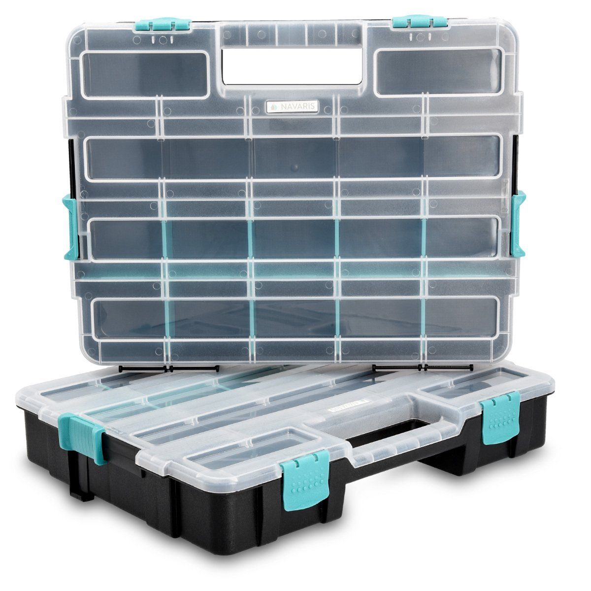 Werkzeugbox Profi Kleinteile Organizer XL, zweistöckig, verstellbare Fächer, leer