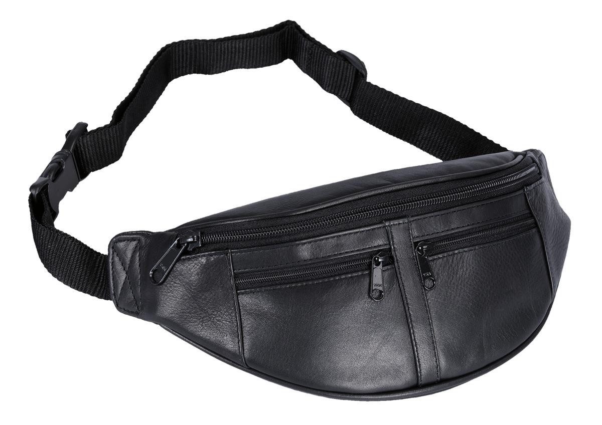 Gürteltasche schwarze Rindledergürteltasche Bauchtasche
