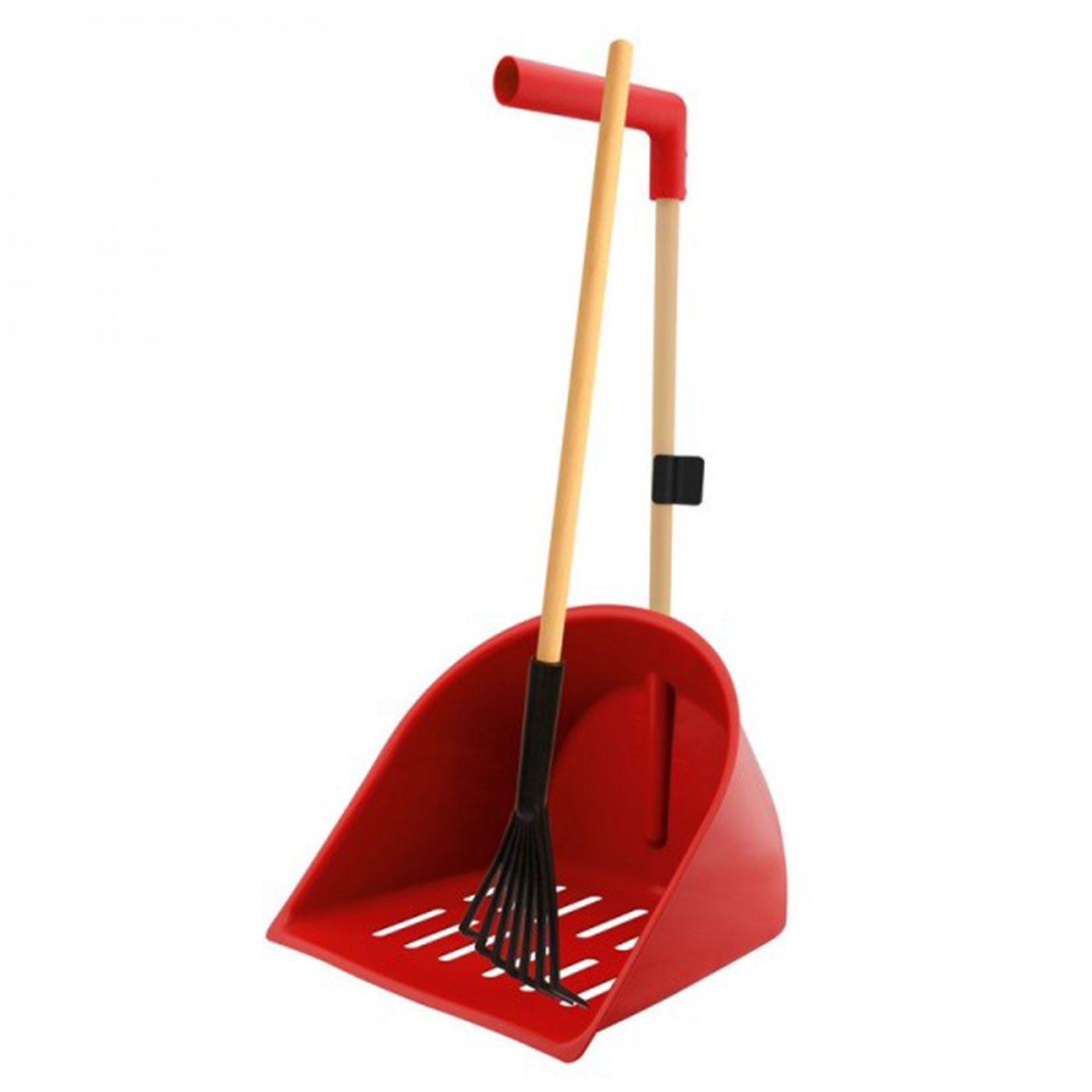 Gewa Bruno Gelle Gartenrechen Bollensammler Shaker Mistboy Mistkratzer für die Pferdeboxen, 40 cm Arbeitsbreite, mit 85 cm langem Stiel, Leichtes Trennen von Dung, Spänen und Sand