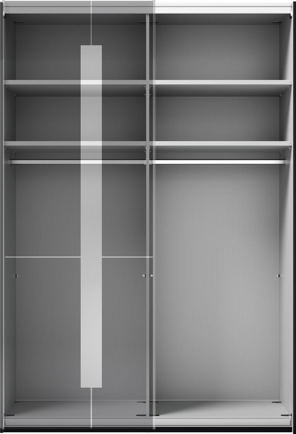 W Graphit Glastüren Kleiderstangen, branded Imola und mit Musterring inkl. Einlegeböden inkl. by GALLERY M Schwebetürenschrank Zierspiegel