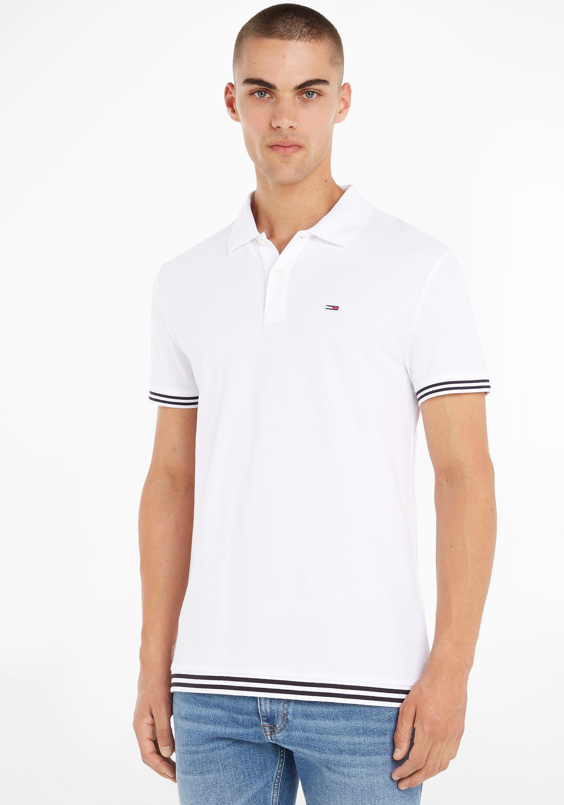 Tommy Jeans Poloshirt TJM CLSC TIPPING POLO mit Polokragen White | Poloshirts