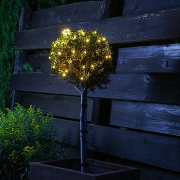 MARELIDA LED-Lichternetz LED Lichternetz Flash-Effekt für Buchsbaum Kugelnetz Außen 35cm, 60-flammig
