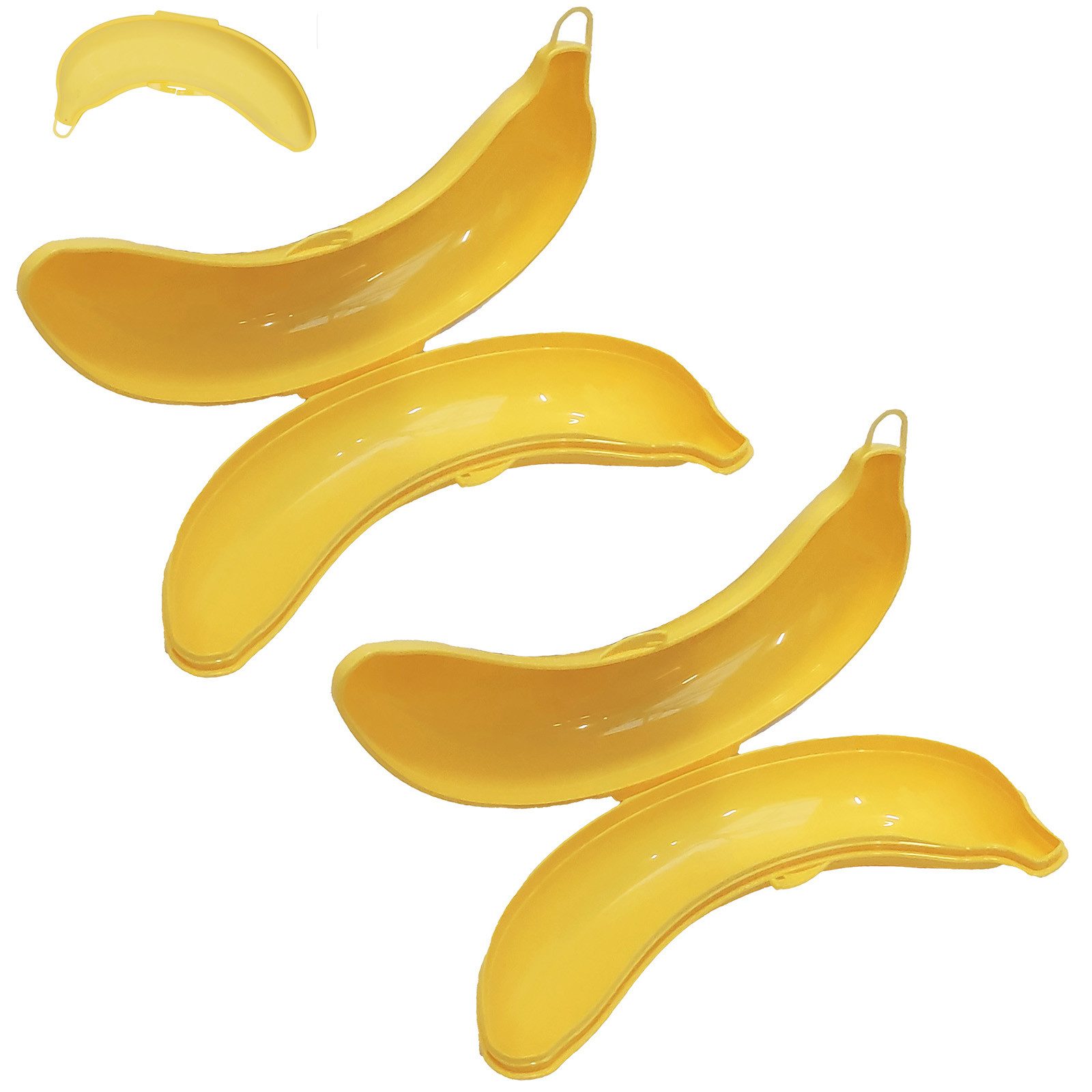 Koopman Lunchbox Bananenbox Gelb 22 cm 2 er Set, Kunststoff, (Set, 2-tlg., Packung), 2er Set, Bananendose, Bananenbox, Obstdose, Obstbox