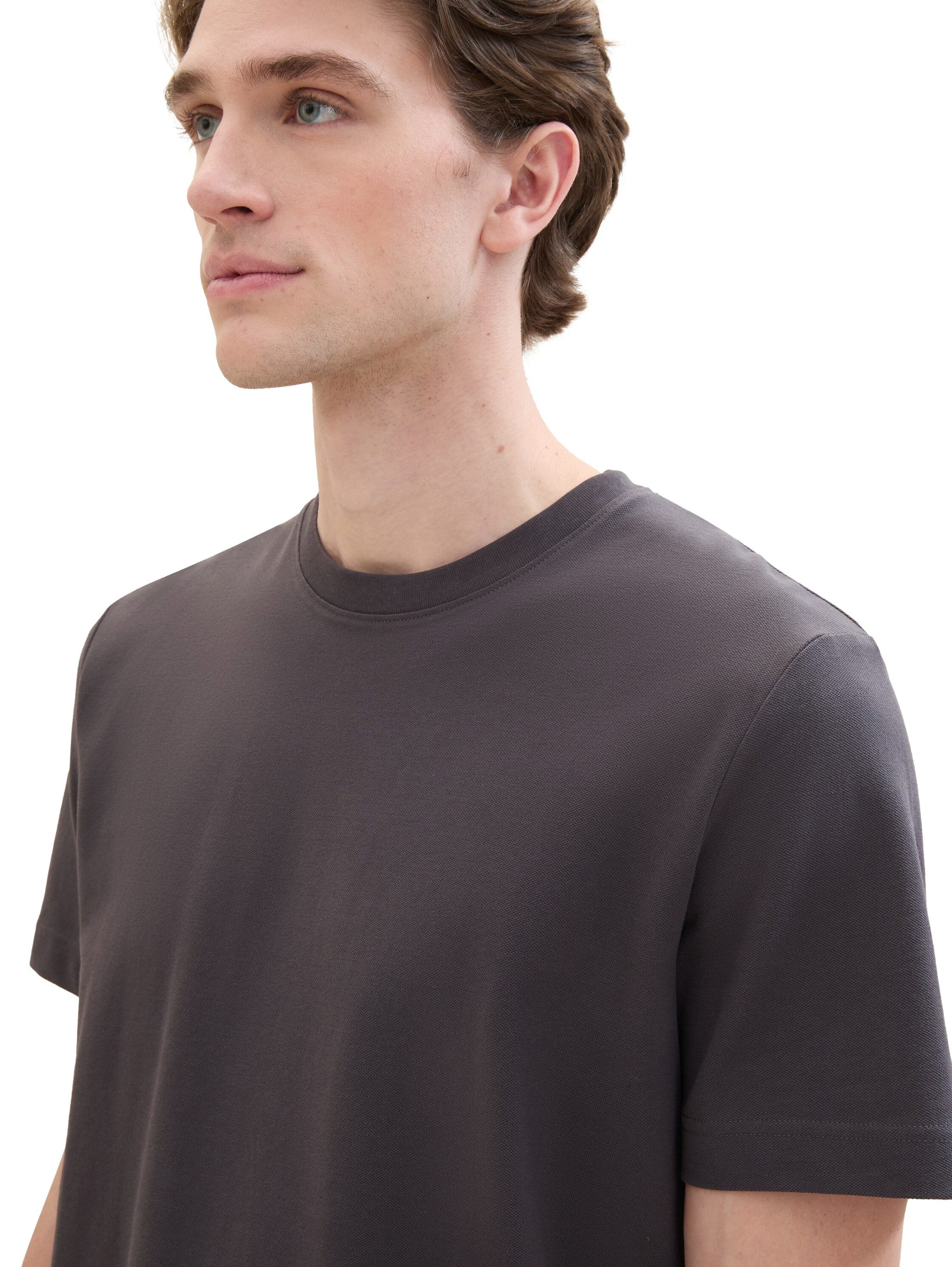 TOM TAILOR T-Shirt mit Pique Struktur
