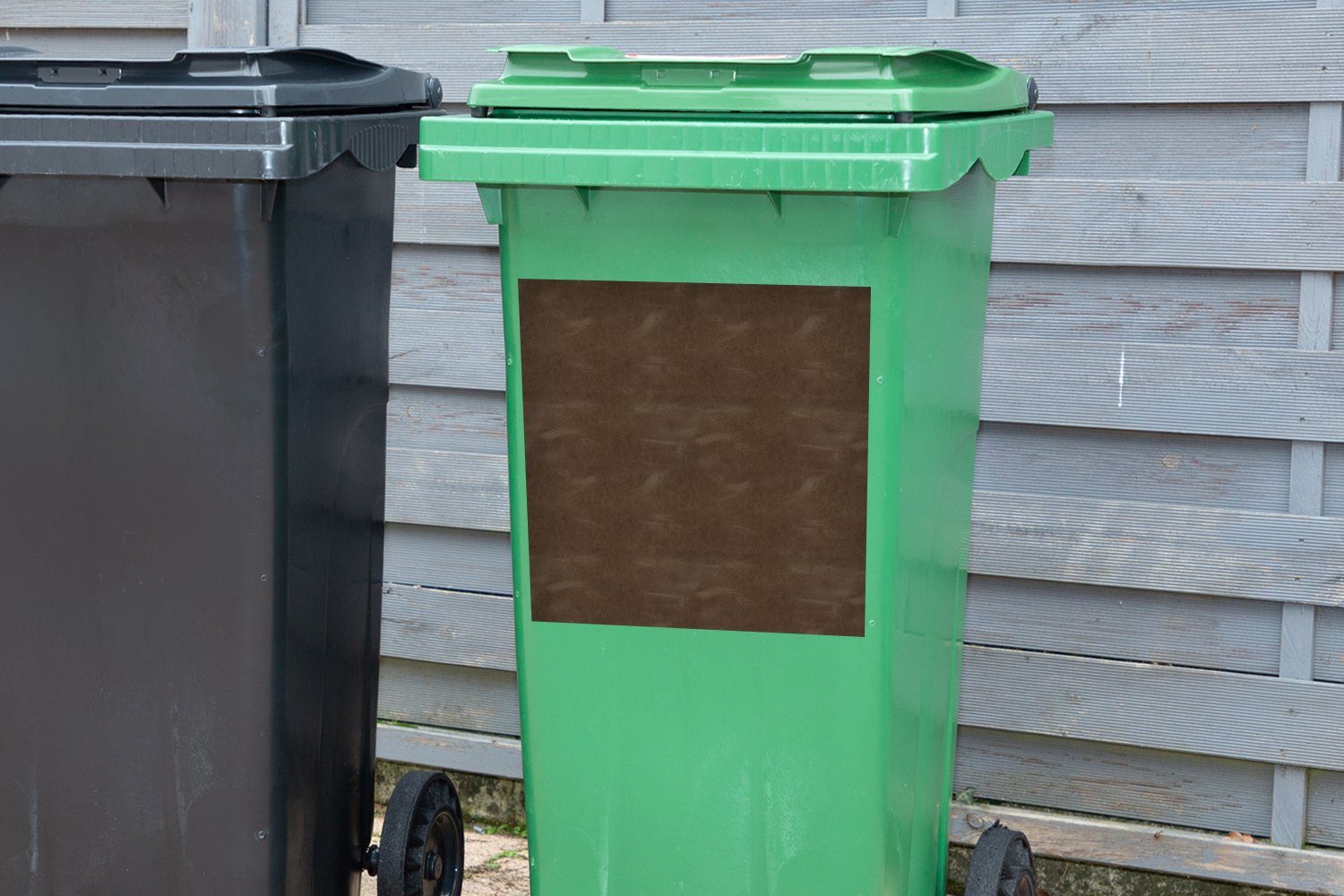 Mülleimer-aufkleber, Abfalbehälter Tiere (1 MuchoWow Container, Wandsticker - Braun Leder St), - Sticker, Mülltonne,
