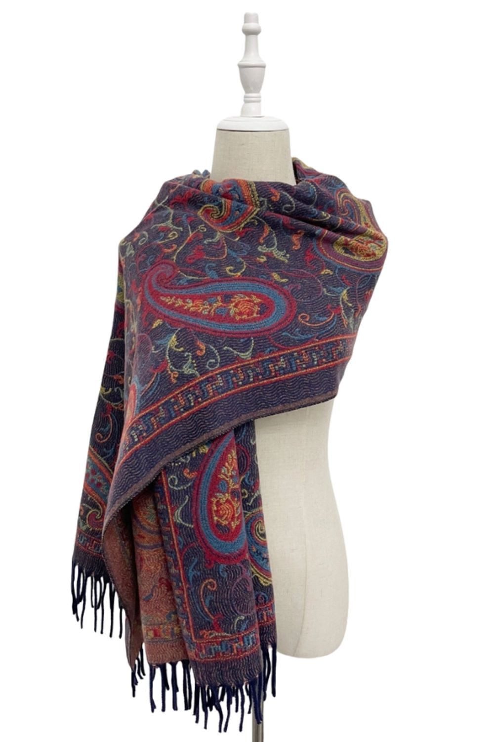 Fashion Scarf World Modeschal Eleganter Winter-Schal mit feinem Paisley-Gewebe und Fransenabschluss, Für Sie und Ihn – ein stilvolles Unisex-Accessoire für jeden Anlass