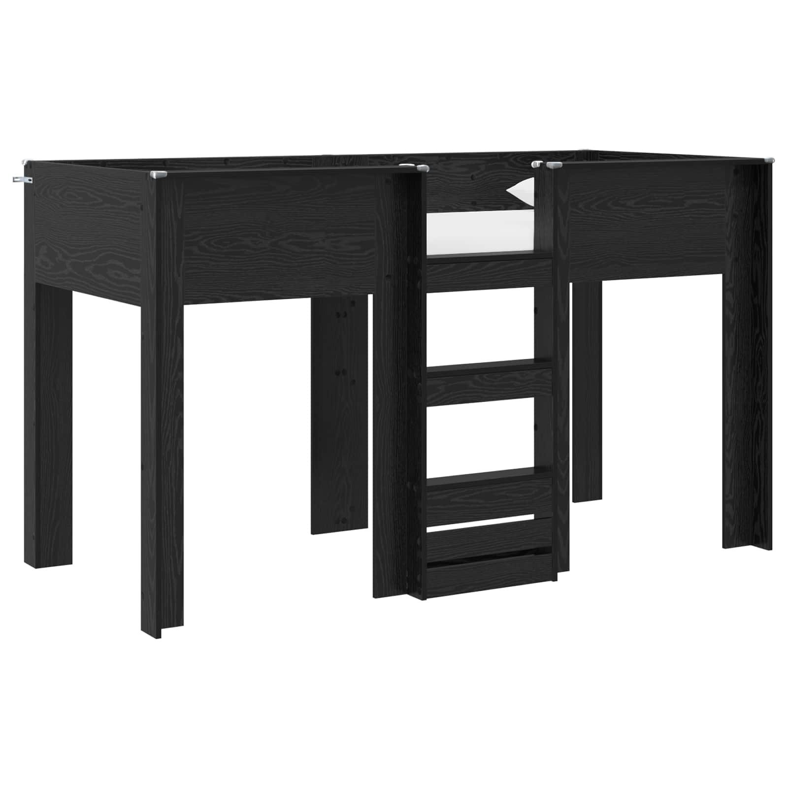 vidaXL Bett Etagenbett für Kinder Schwarz Eichen-Optik 75 x 190 cm (1-tlg)