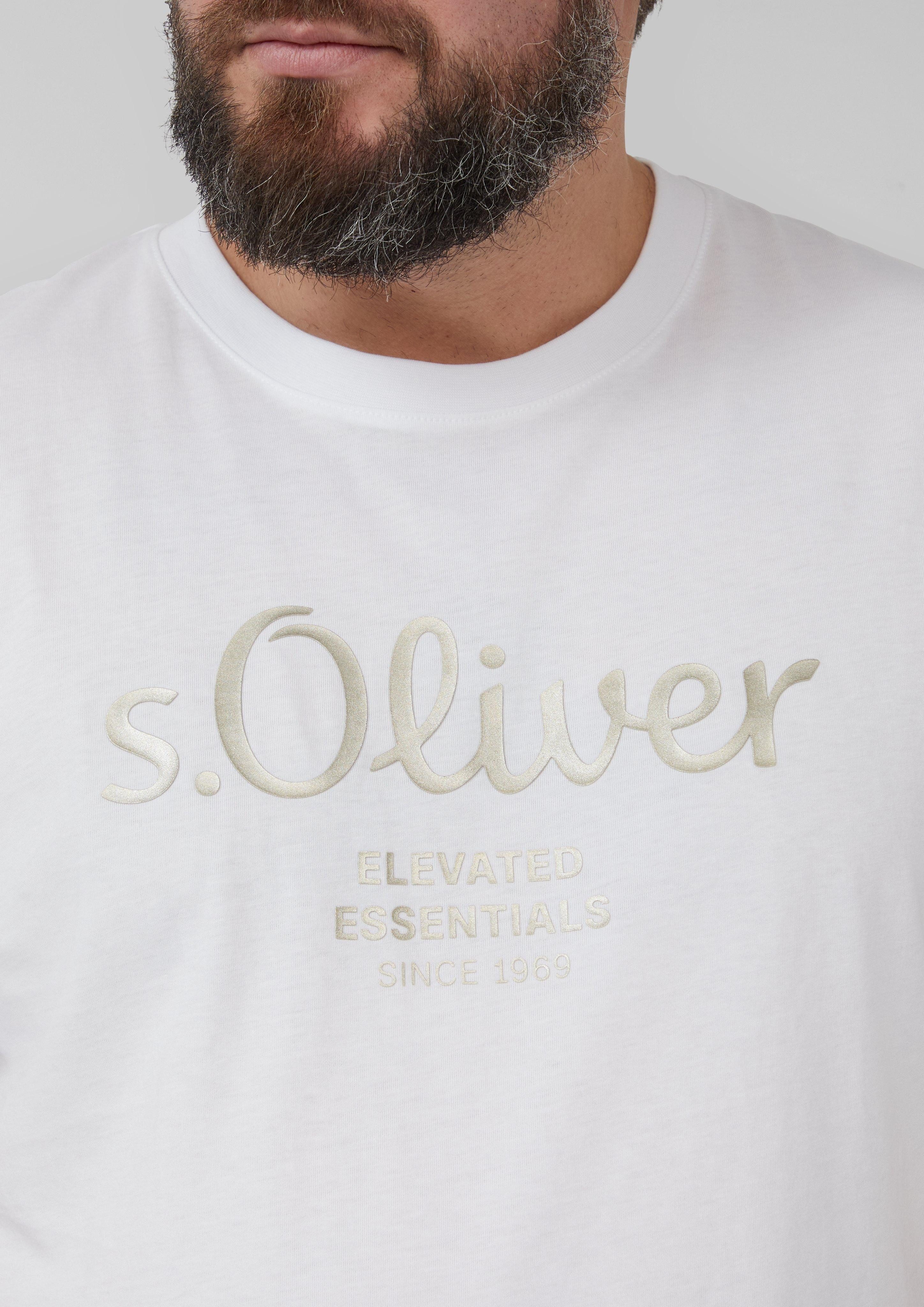 s.Oliver Kurzarmshirt Baumwoll-T-Shirt mit Logo-Print günstig online kaufen