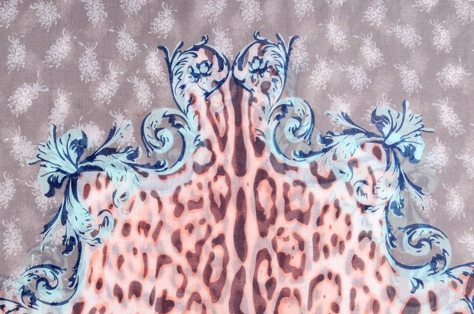 Faera Loop, Damen italienisch-römisches Farben Rundschal leicht mehreren Schal Leopardenmuster Loopschal braun weich und