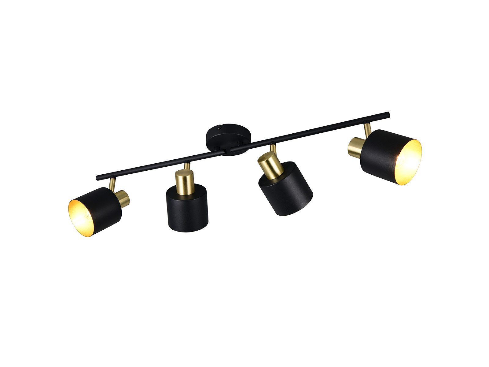 TRIO Leuchten LED Deckenstrahler 4-flammig aus Metall, Breite 78cm, Dimmfunktion, LED wechselbar, Warmweiß, Strahler innen, Lampenschirme schwenkbar inkl. dimmbaren Leuchtmitteln