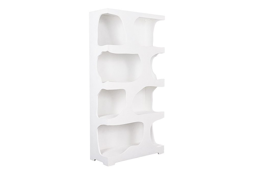 riess-ambiente Standregal ART AMBIENTE 180cm weiß · Raumteiler im Edelrost-Design, Einzelartikel 1-tlg., Wohnzimmer · Beton-Oberfläche · 4 Fächer · abstrakte Optik · Modern