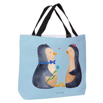 Mr. & Mrs. Panda Shopper Pinguin Pärchen - Eisblau - Geschenk, Hochzeitstag, Verlobung, Hochze (1-tlg), Individuelles Design