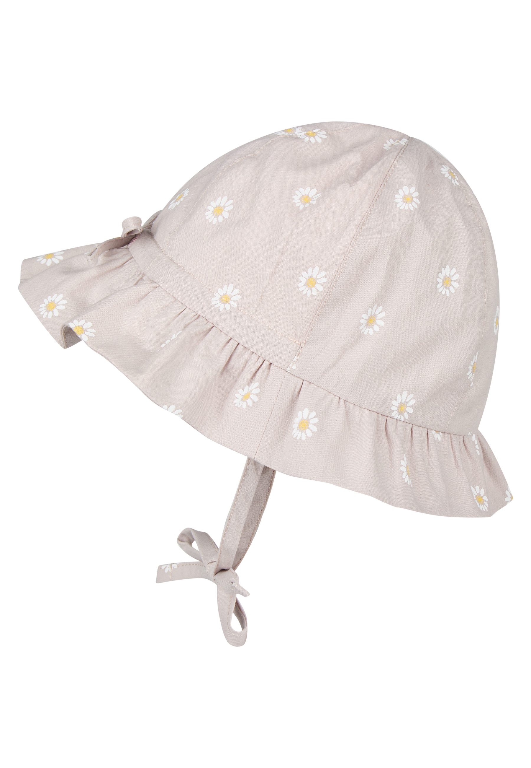 Sterntaler® Sonnenhut Hut Gänseblümchen (1-St) Hut aus Baumwolle m Gänseblümchen, Größenband, Bindeband & Bio-Futter