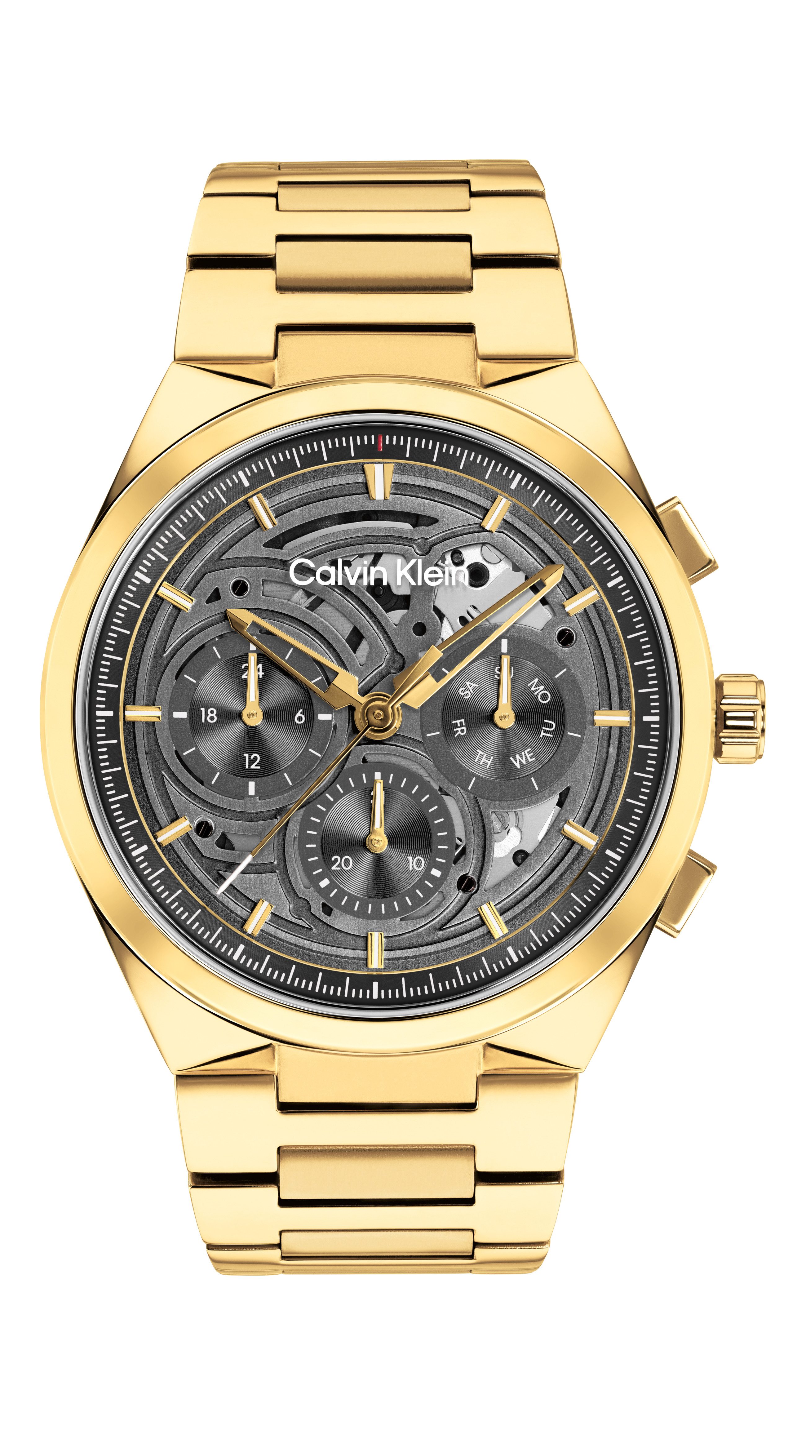 Calvin Klein Multifunktionsuhr DISTINGUISH SKELETON 25200573, Quarzuhr, Armbanduhr, Herrenuhr, Edelstahlarmband, analog