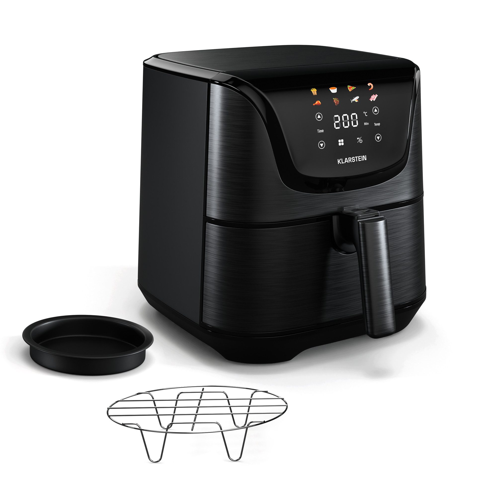 Klarstein Heißluftfritteuse, 1700 W, Heißluftfritteuse Backen Rösten Grill Thermostat 5,4L 1700 W LCD Touch