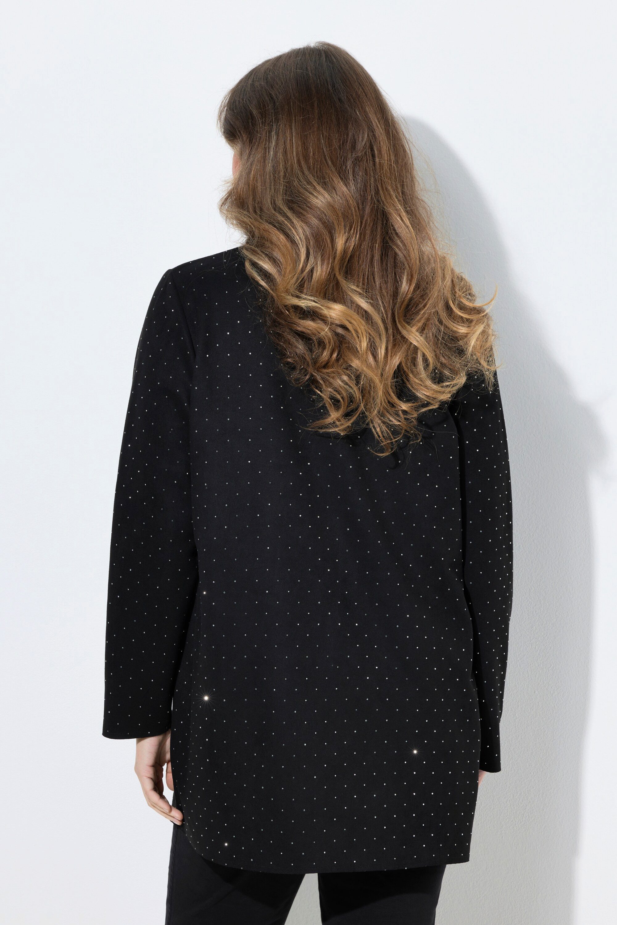MIAMODA Sommerjacke Veloursjacke gerade Passform Glitzersteinchen