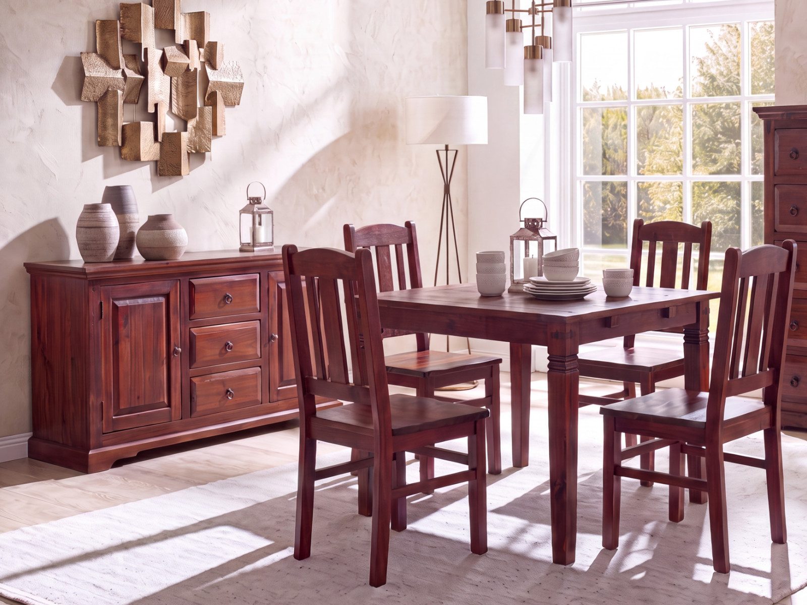 massivum Esszimmerstuhl 2er Set Holzstuhl Catana braun