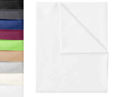 Bettlaken gewebtes Bettlaken, NatureMark, 100% Baumwolle, Gummizug: ohne, (1 Stück), Laken Haustuch, viele Größen und Farben, 140x200 cm, Weiß