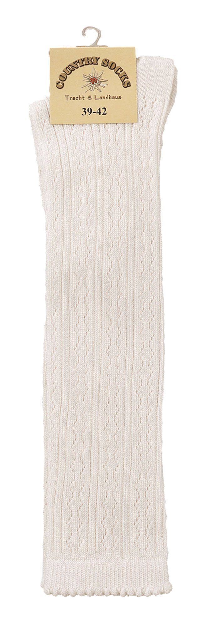 TippTexx 24 Trachtensocken 3 Paar lange Damen Trachtenkniestrümpfe Häkellook Trachtenstrümpfe