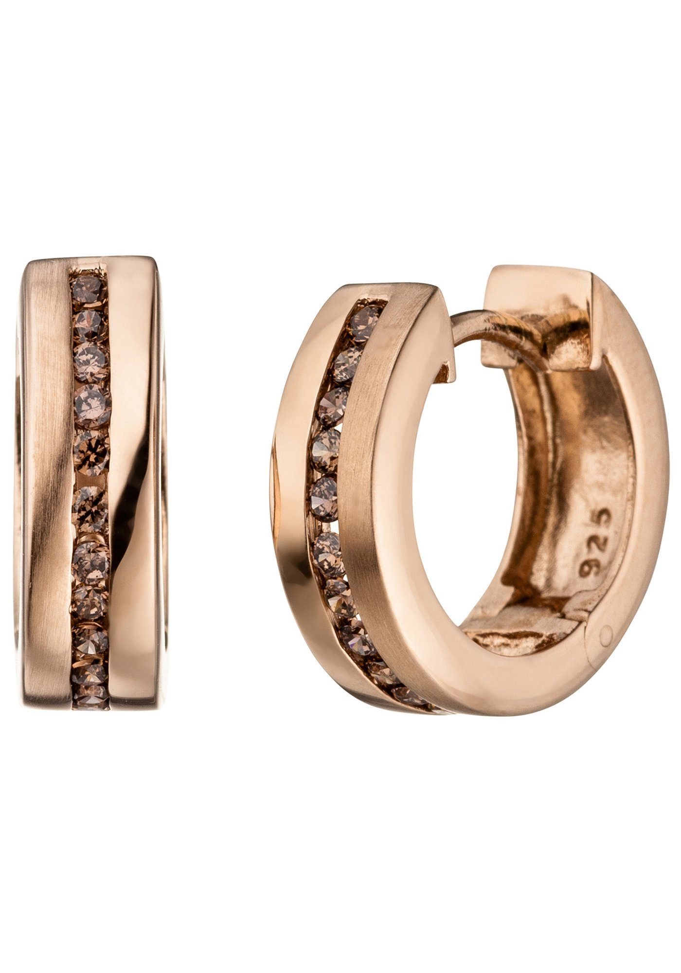 JOBO Paar Creolen, rund 925 Silber rosé... JOBO Paar Creolen, rund 925 Silber rosé...