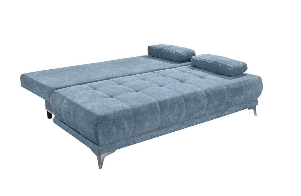 Schlafcouch Jenny Blau cm 203x101 Couch Schlafsofa, ED Sofa EXCITING (Denim) DESIGN Schlafsofa