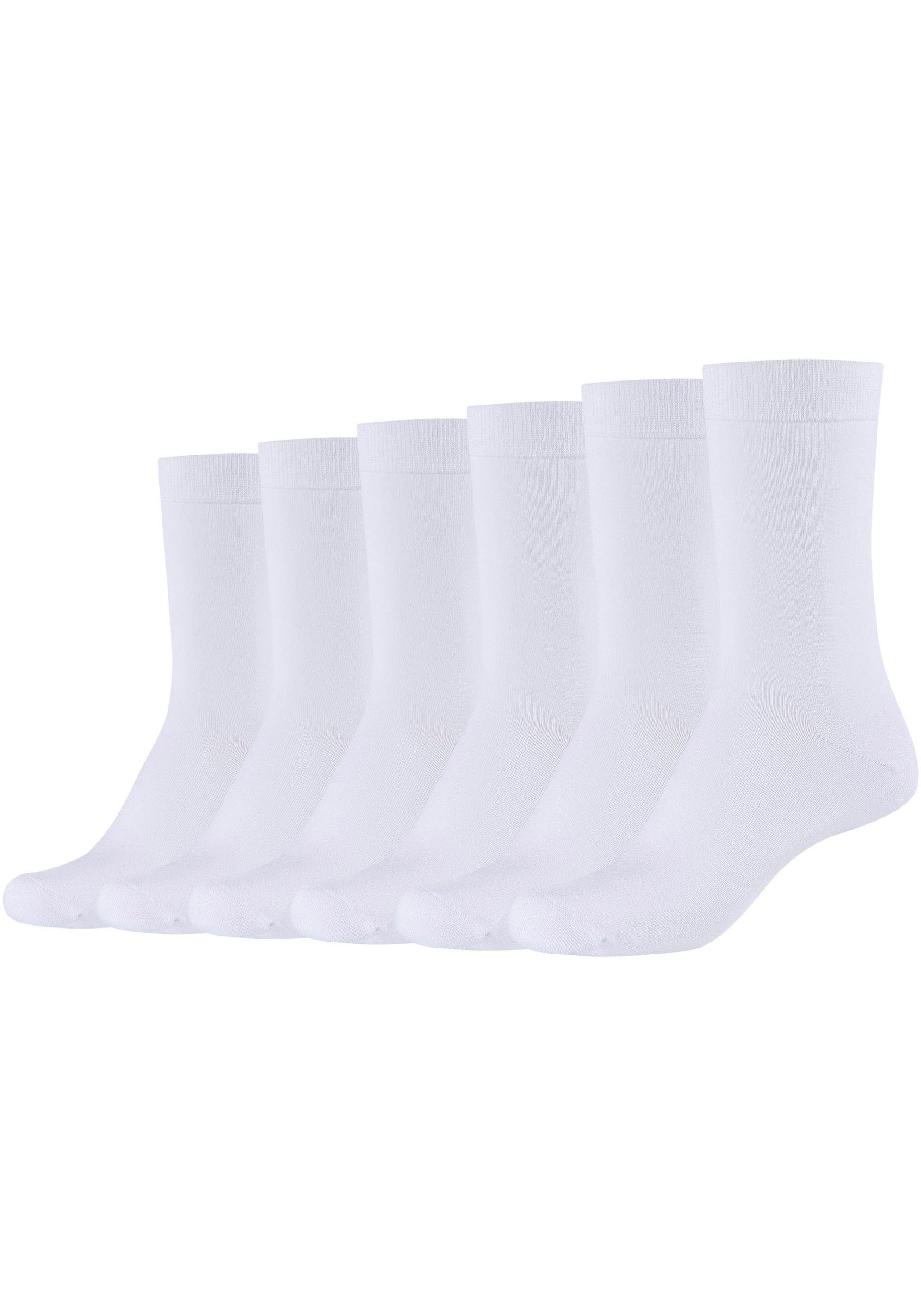 Einschneiden vermeidet Zehennaht, ohne an hangekettelter Camano Socken Ca-soft: Gummidruck Wade das (Packung, 6-Paar) Bund der der Mit