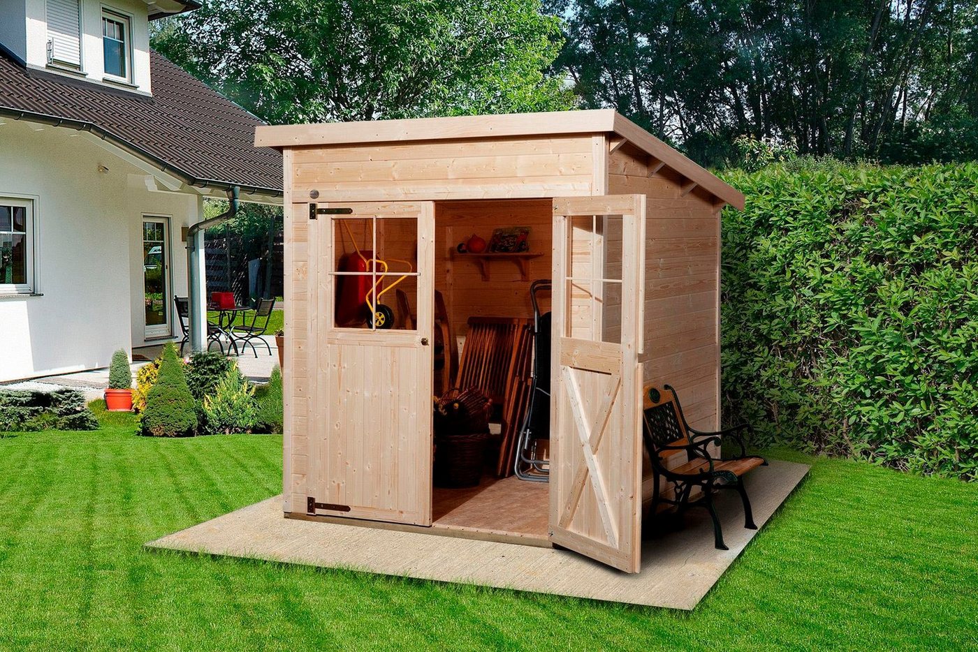 Thumbnail - weka Gartenhaus 325 Gr.2, natur, 19 mm, BxT: 200x241 cm