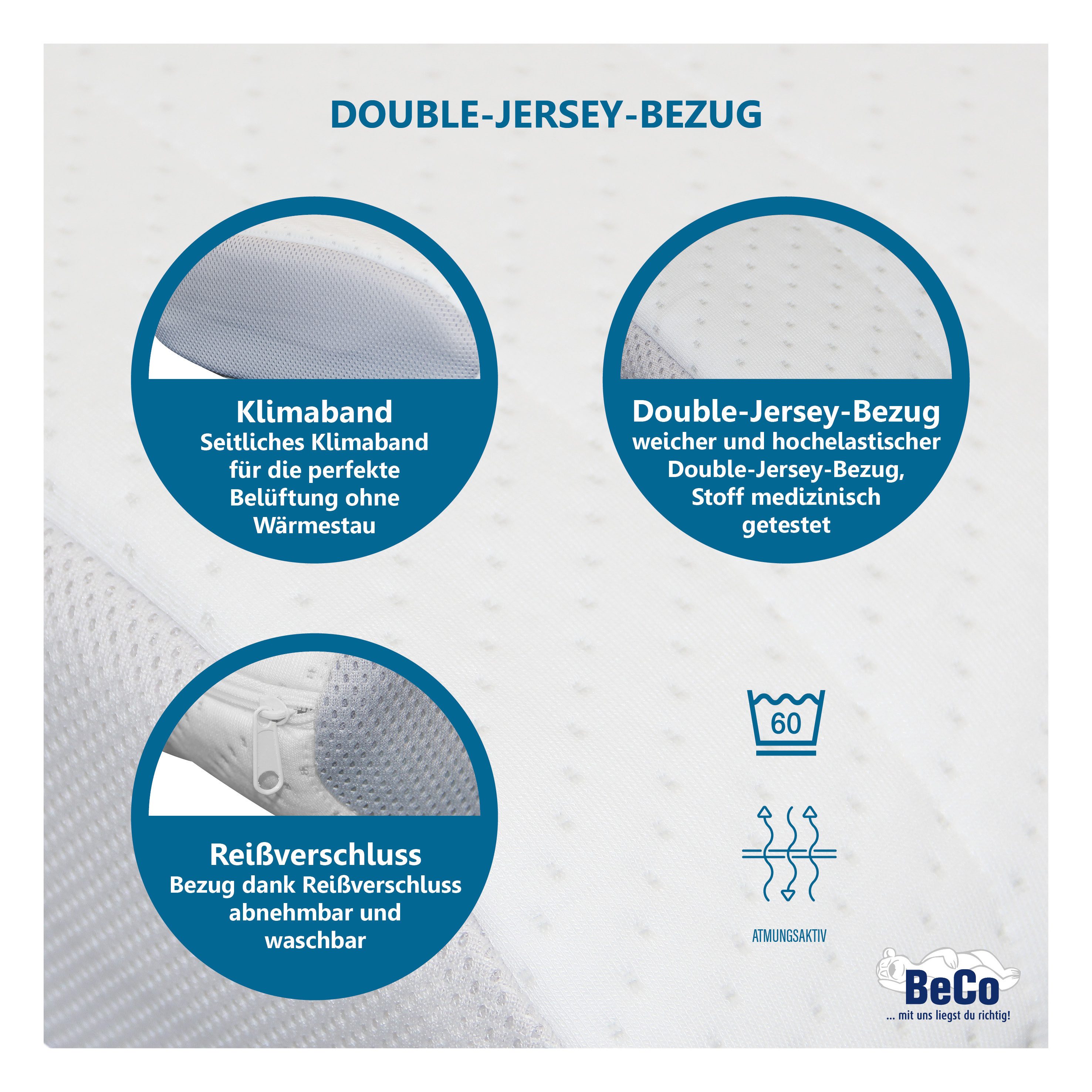 Beco Nackenstützkissen Vario Flex, Füllung: Gelschaum & Komfortschaum, mit zwei Liegeseiten!