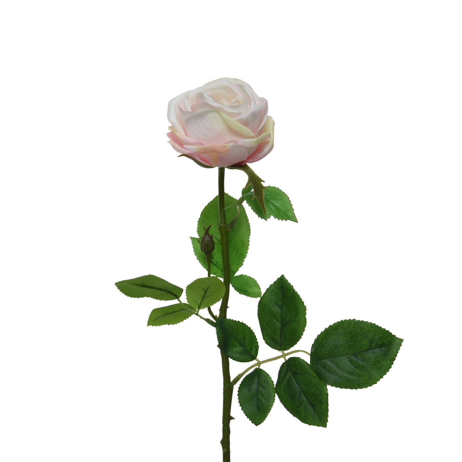 Kunstblume Rose am Stiel Kunstblume Rosenblüte Blume Real Touch H: 66cm  creme, MARELIDA, Höhe 66 cm
