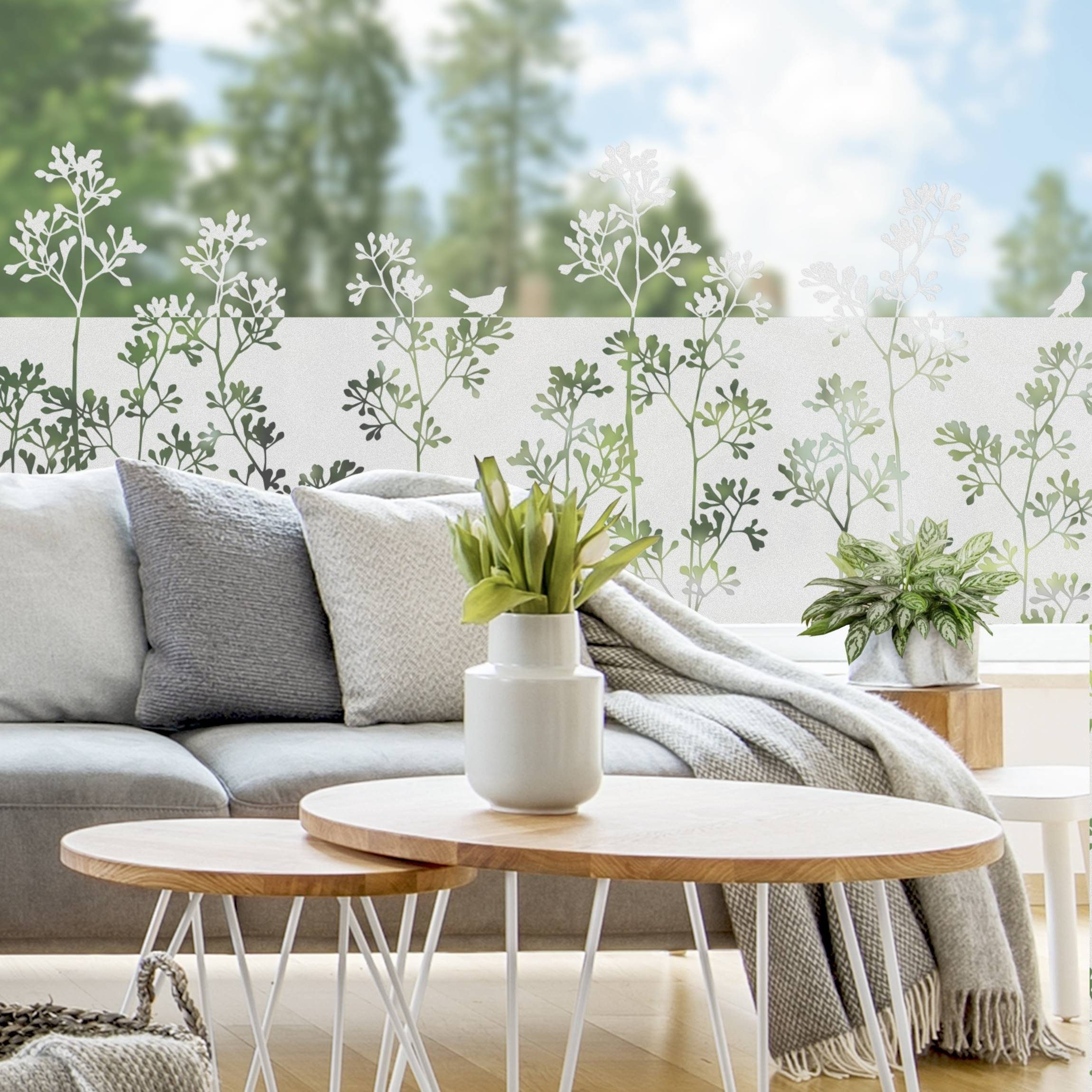 Bilderdepot24 Fensterfolie statisch haftend Motiv Fensterdeko Vögel Gräser Bordüre Tiere, blickdicht, Innen Fenster Tür Balkontür Küche Badezimmer Wohnzimmer Sc – Bild 5 von 5