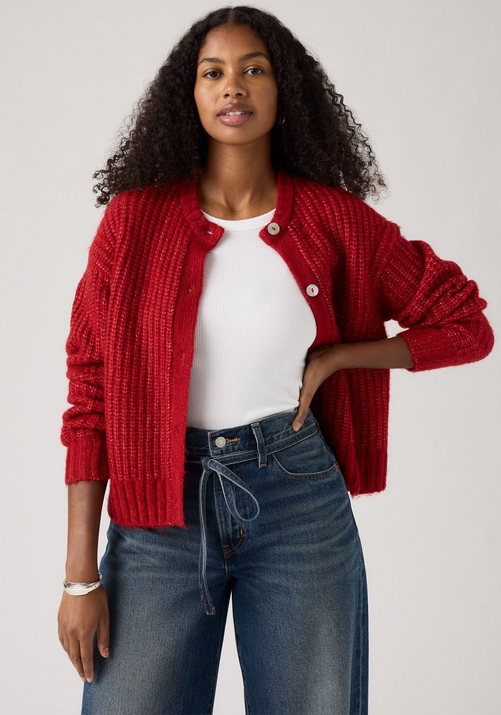 Levi's® Strickjacke Wärmender, pflegeleichter Materialmix günstig online kaufen