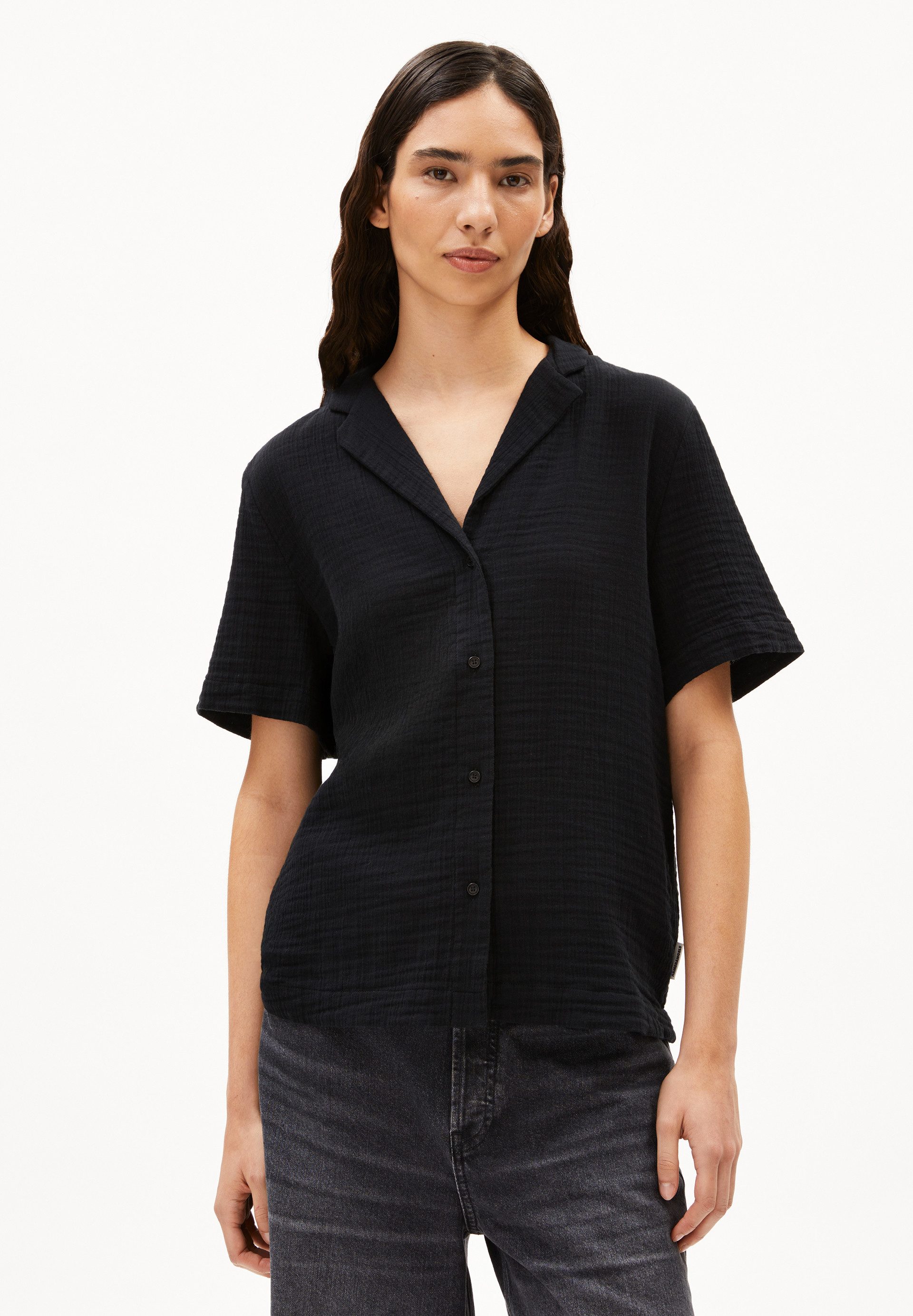 Armedangels Kurzarmbluse MAAITE MUSSELIN Bluse aus günstig online kaufen
