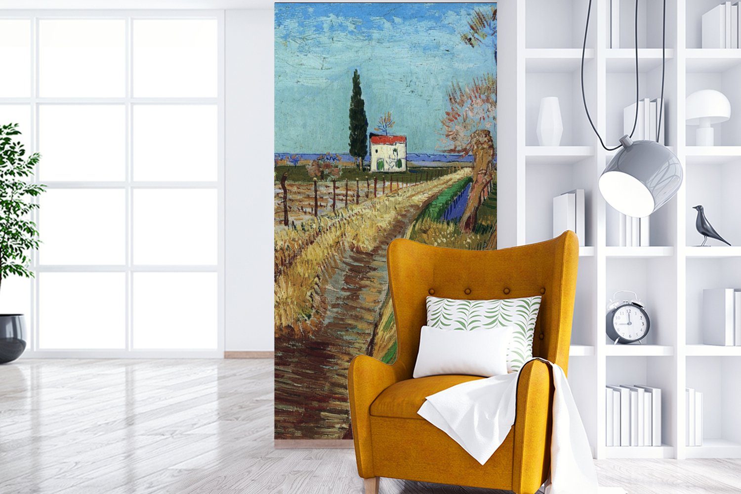 Vliestapete bedruckt, Gogh, Schlafzimmer van Fototapete (2 ein Vincent Weidenfeld Matt, durch Küche, für MuchoWow Wohnzimmer Weg - Fototapete St),