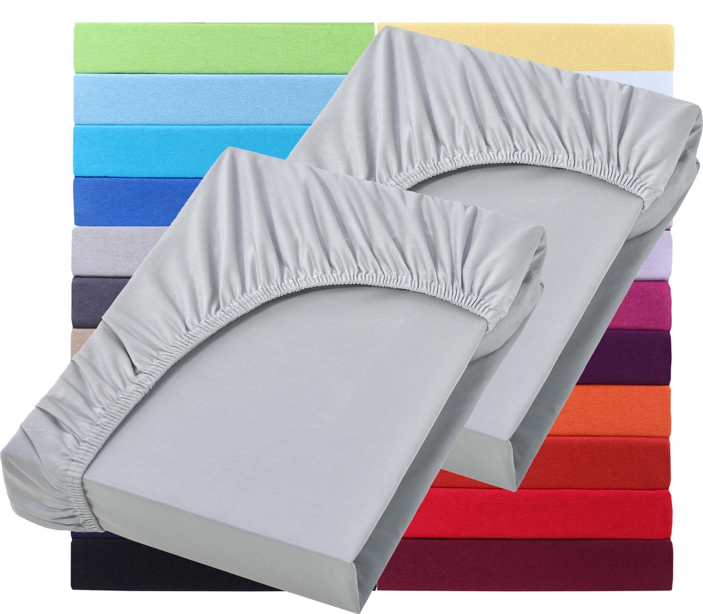 NatureMark Spannbettlaken 2er-Set Jersey Spannbetttuch 100% Baumwolle, 100% günstig online kaufen