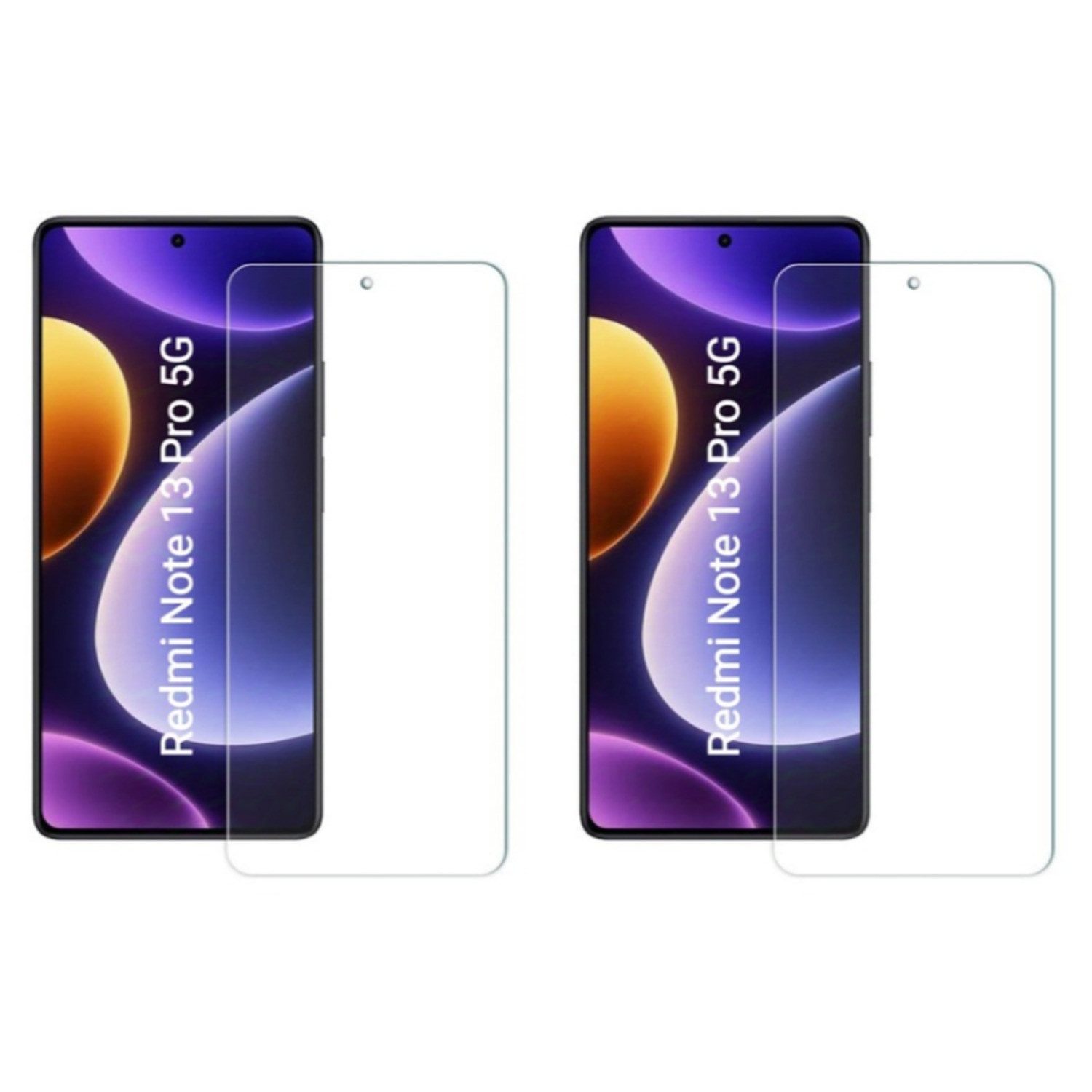 Displayschutzglas 2x Schutzfolie für Xiaomi Redmi Note 13 Pro 5G - Panzerfolie