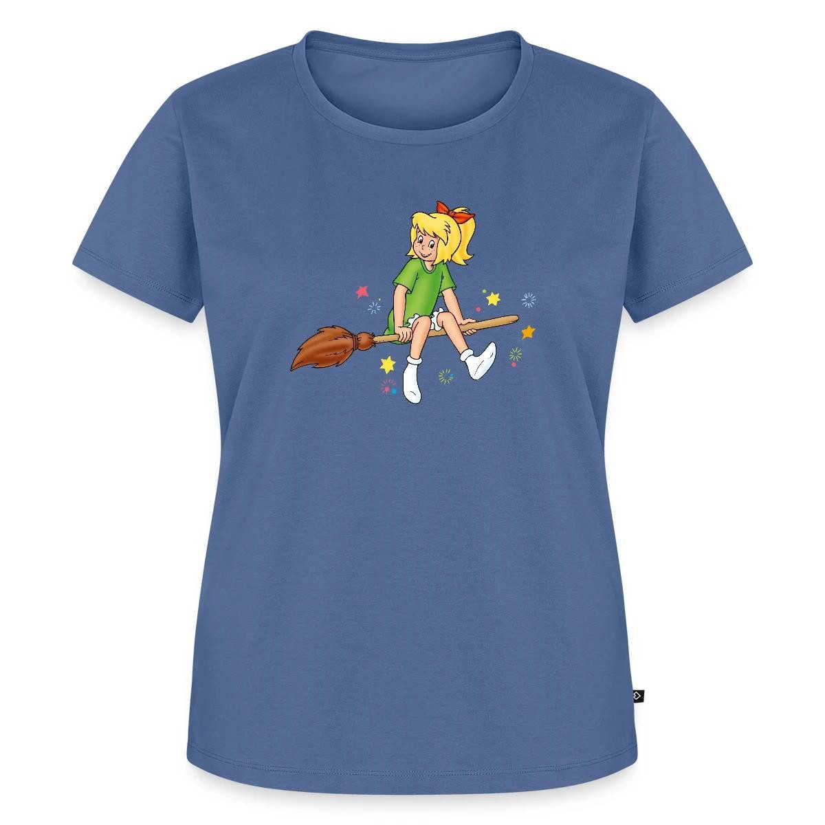 Spreadshirt T-Shirt Bibi Blocksberg Sitzt Sicher Auf Besen Kartoffelbrei Frauen Premium T- (1-tlg)