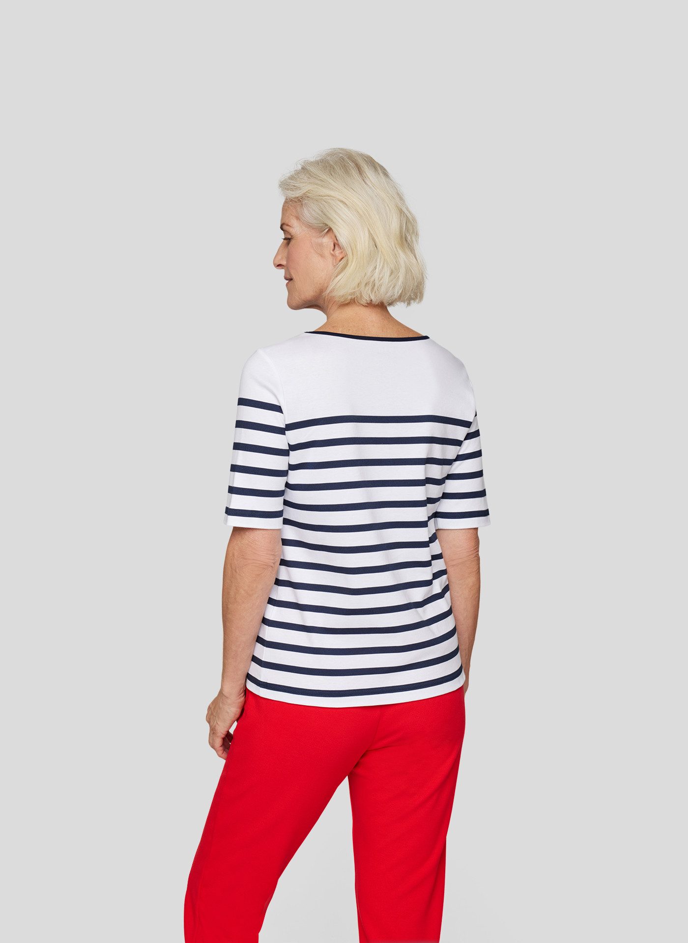 Rabe Rundhalsshirt im Streifen-Design und mit günstig online kaufen