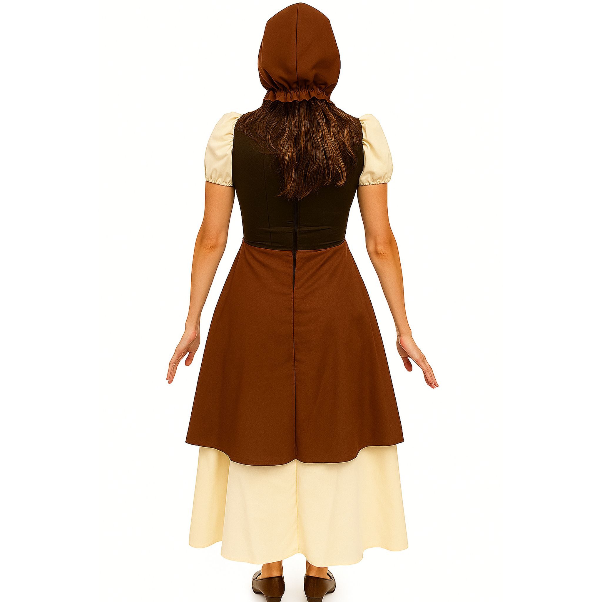 Lipta TDP Kostüm Mittelalter Kleid Magd Hedwig Braun-Creme Damen günstig online kaufen