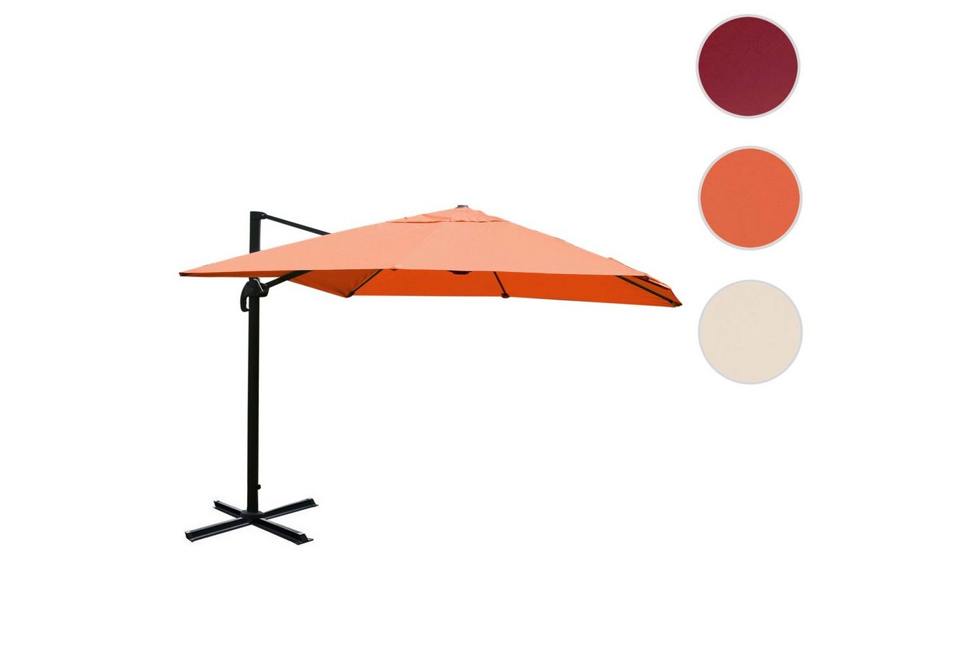 Thumbnail - MCW Ampelschirm MCW-A96-1, LxB: 300x300 cm, 5-facher Höhen-/ Neigungswinkelverstellung, Windwiderstandsklasse 2