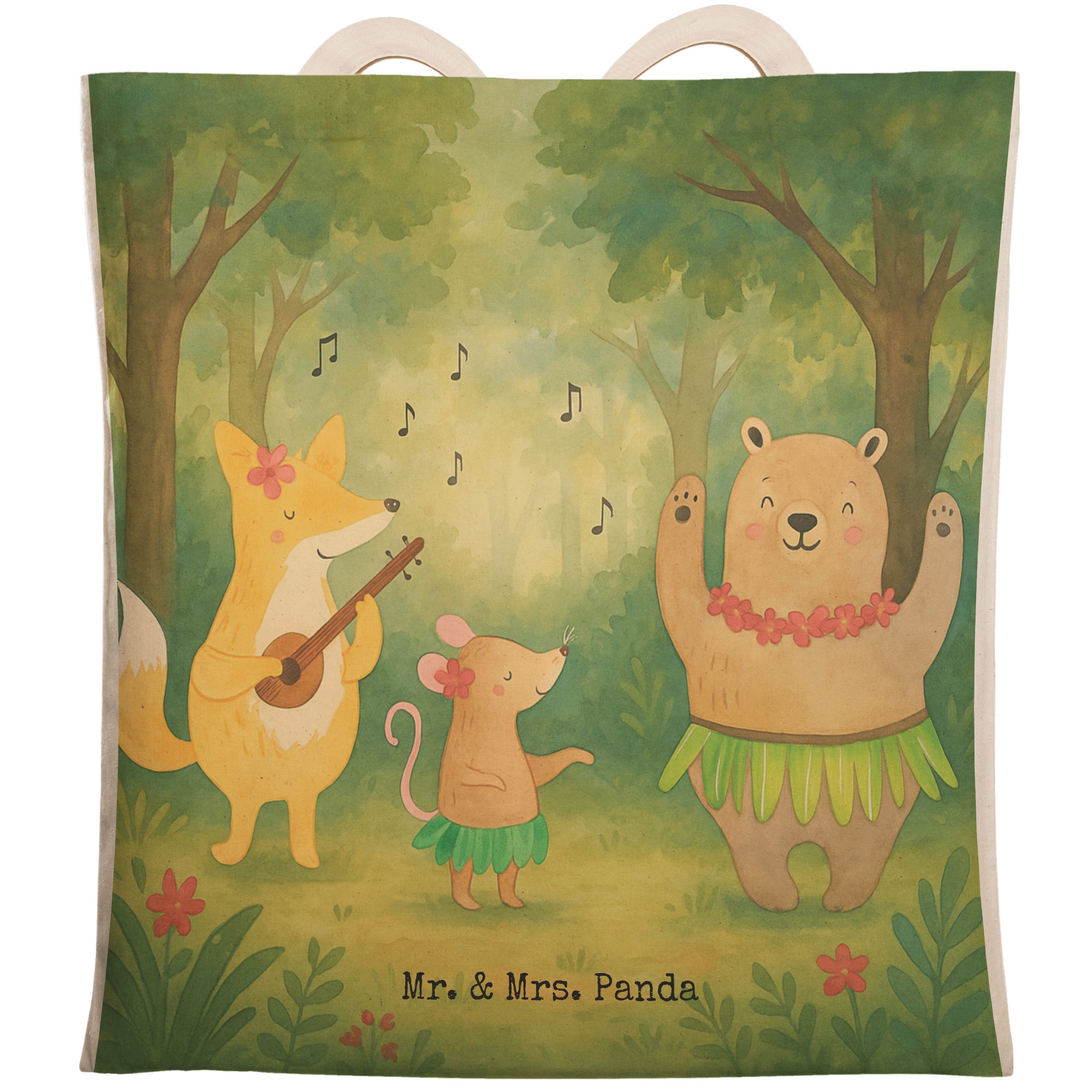Tragetasche Waldtiere Aloha Design, Beuteltasche, Weiß, Beuteltasche, Wald, Hase