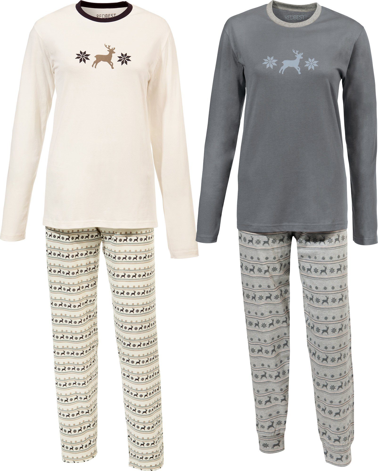 Pyjama Damen-Schlafanzug 2er-Pack
