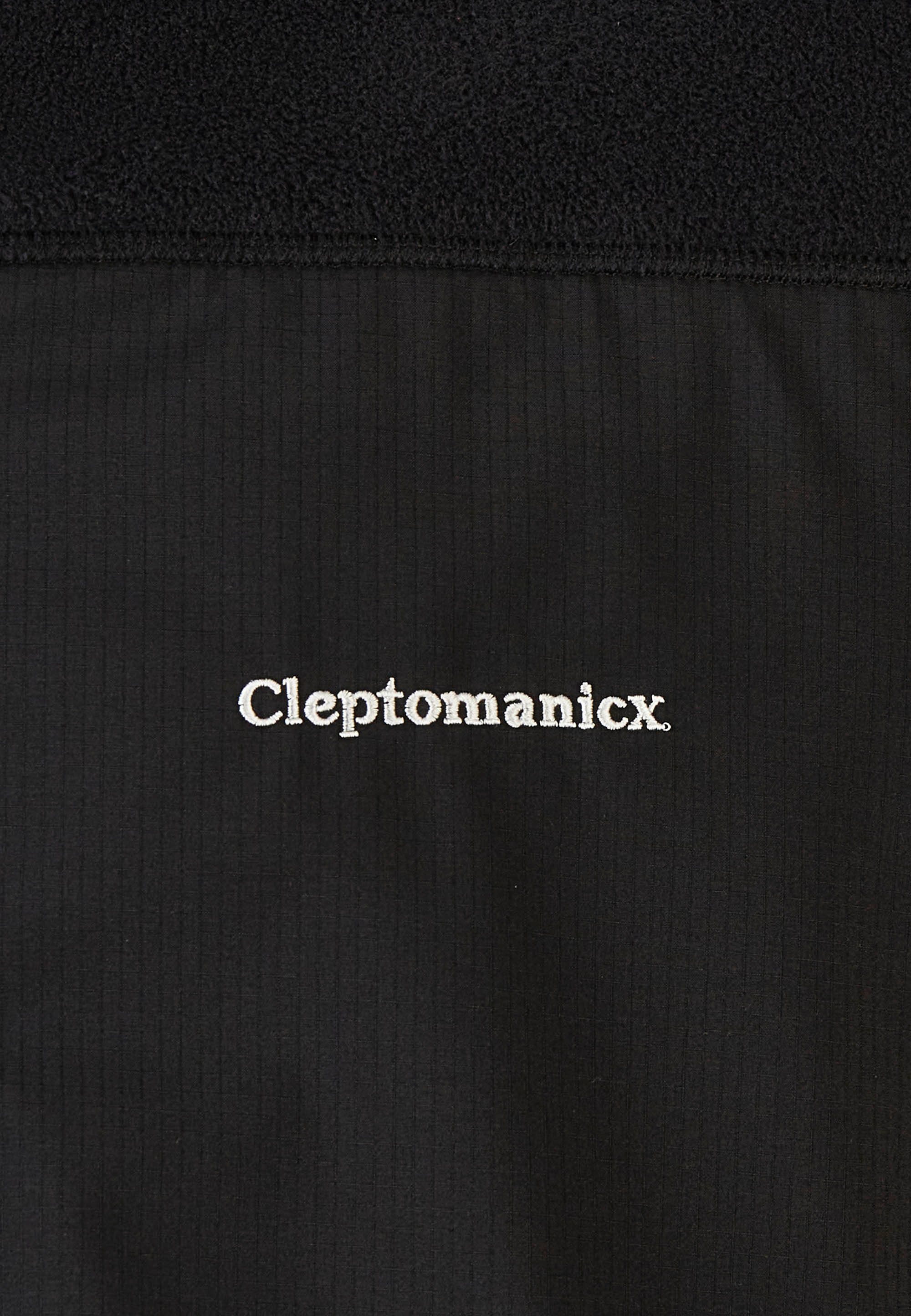 Taschen Deck Fleecejacke geräumigen Cleptomanicx schwarz mit