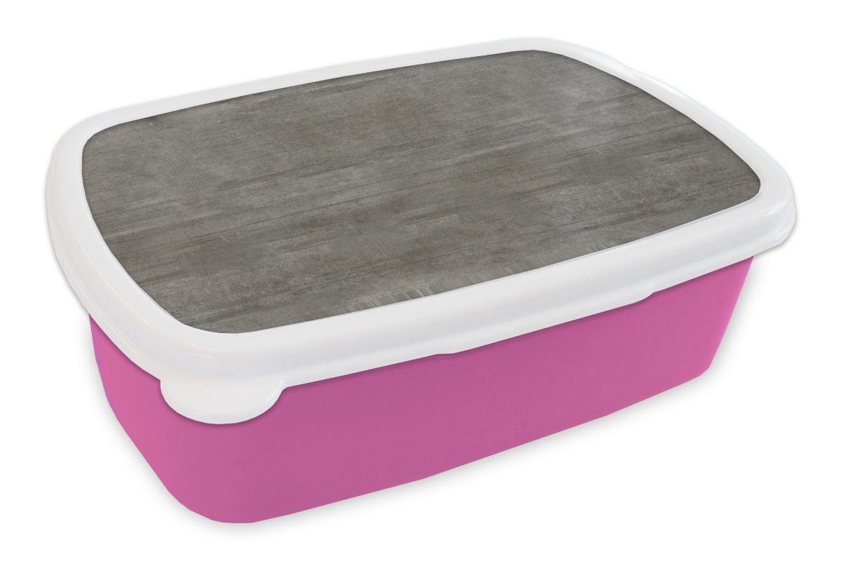 MuchoWow Lunchbox Struktur - Beton - Stein - Muster, Kunststoff, (2-tlg), Brotbox für Erwachsene, Brotdose Kinder, Snackbox, Mädchen, Kunststoff rosa