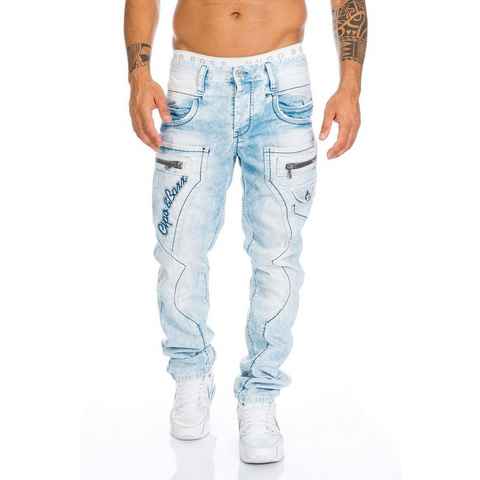 Cipo & Baxx Regular-fit-Jeans Herren Jeans BJ272 Hose mit stylischem Nahtdesign