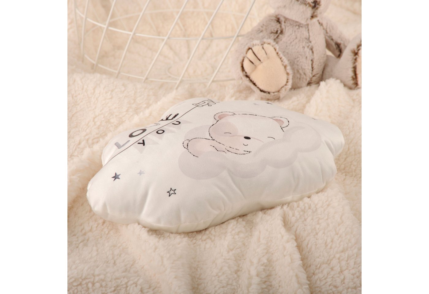 Baby Best Dekokissen BabyBest Sleeping little bear, hochfarbig bedruckt