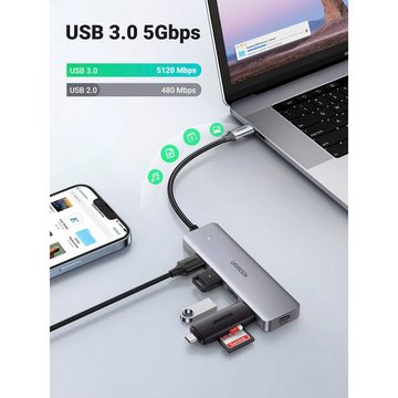 UGREEN USB-Verteiler USB-Adapter USB HUB Splitter - 4x USB 3.2 Gen 1 mit Micro Type-C USB (1-St)