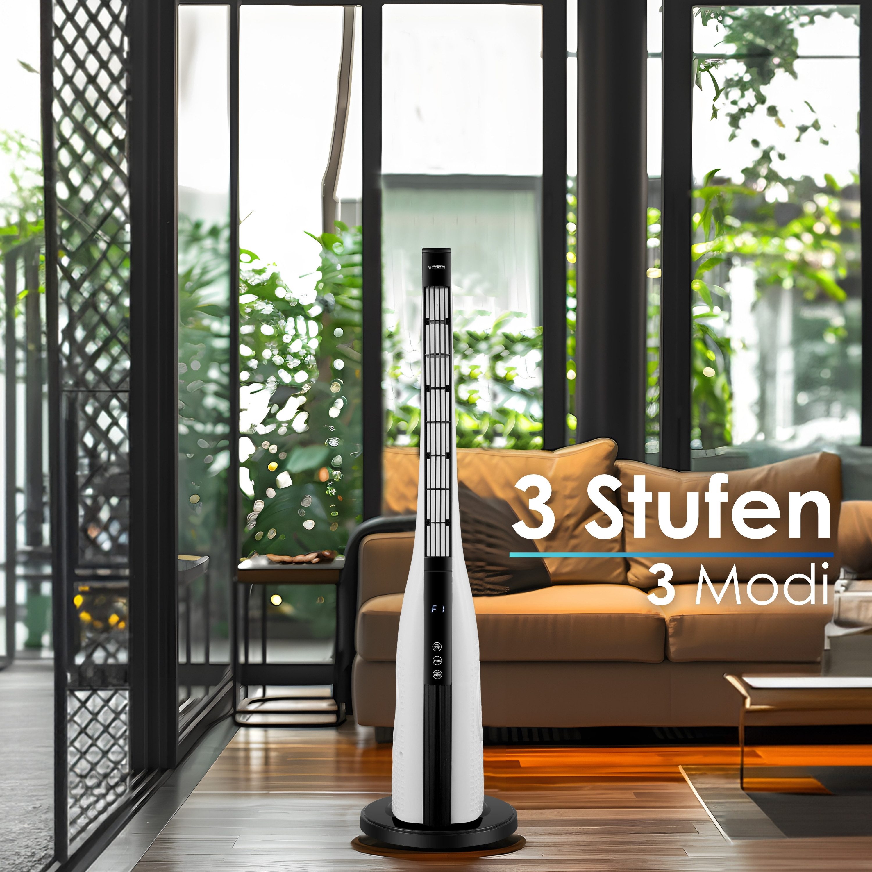 echos Turmventilator Eco-121, Fernbedienung, Oszillierend, 15h günstig online kaufen