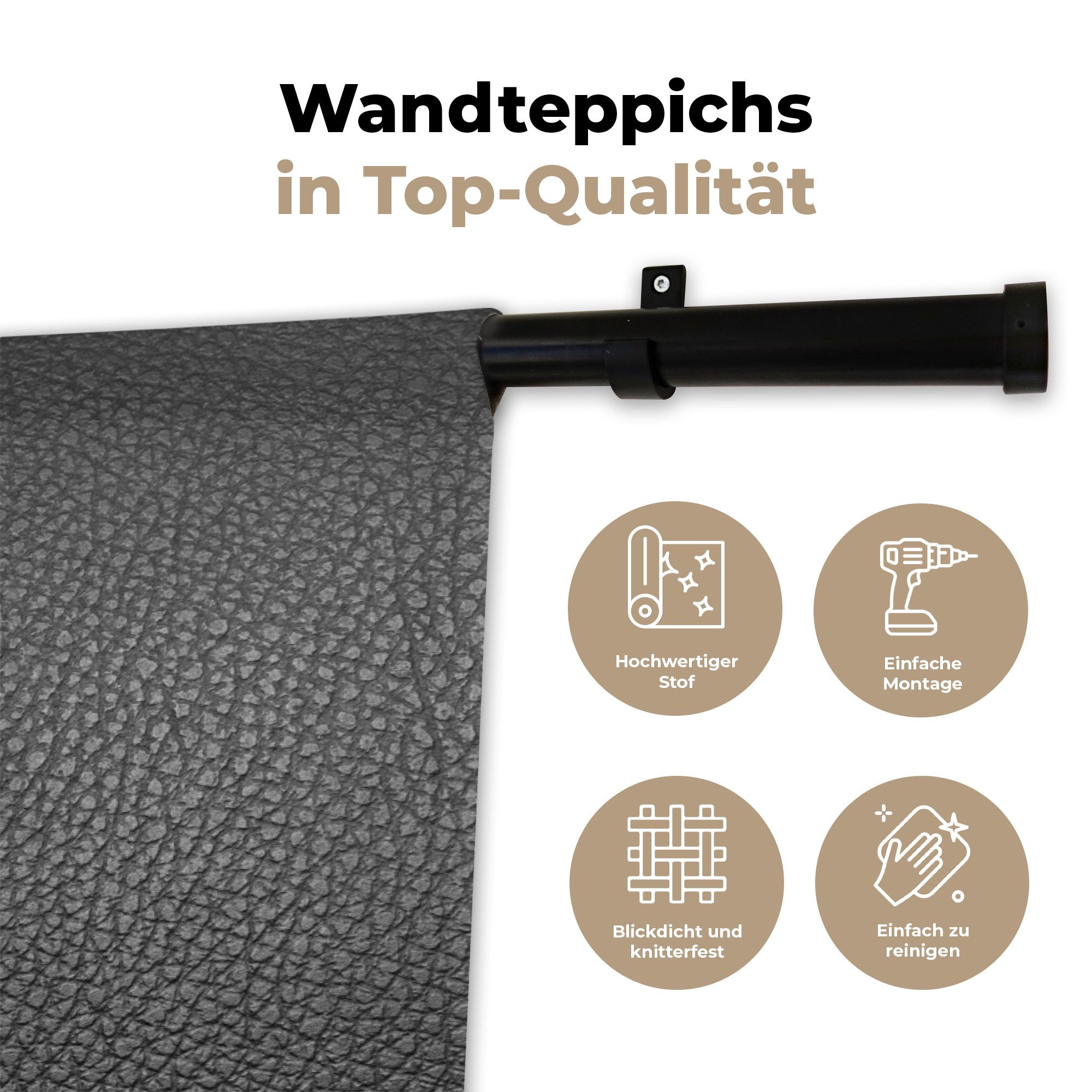 MuchoWow Wandteppich Leder - Lederoptik - Industrie, Rechteckig, Höhe: 3 mm, Wandtuch, Wanddekoobjekt, 120x80 cm