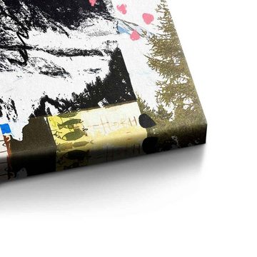 DOTCOMCANVAS® Leinwandbild, Leinwandbild Matterhorn Pop Art Collage mit premium Rahmen