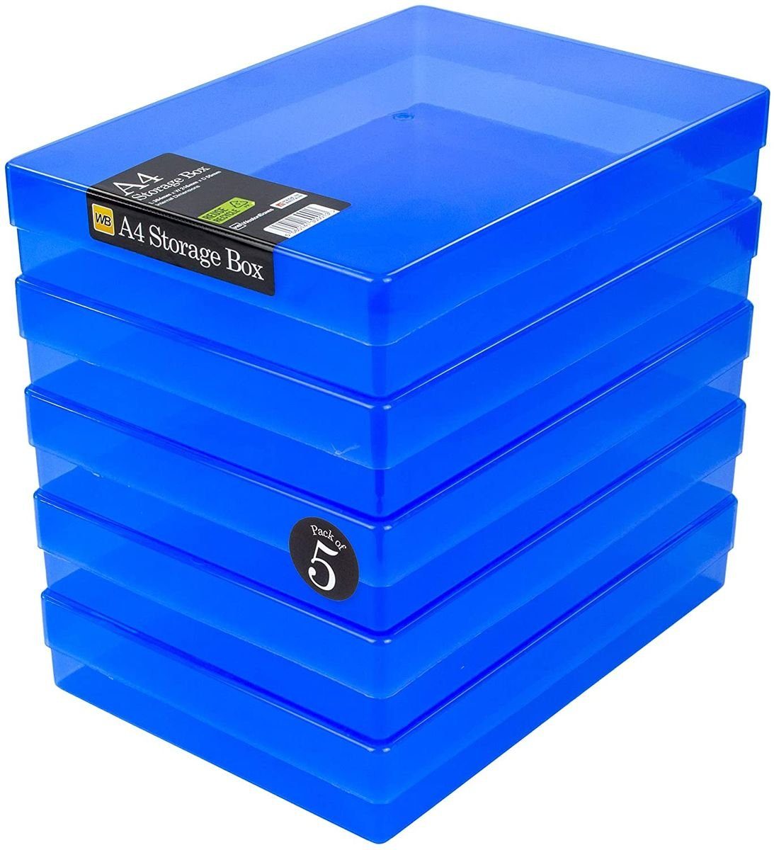 WestonBoxes Aufbewahrungsbox Variocolors A4 Aufbewahrungsbox blau transparent 312x225x57mm (10 St)